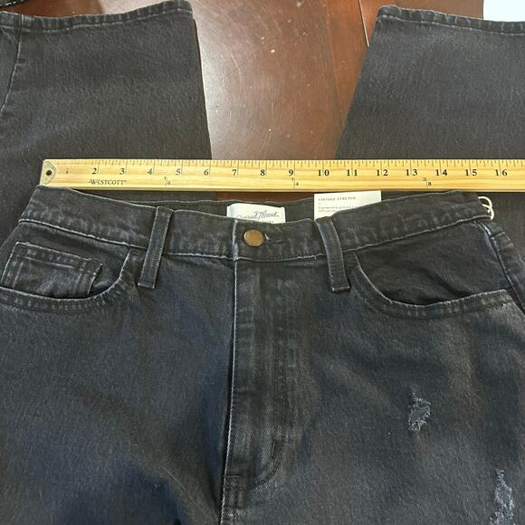 Universal Thread Jeans Womens 12S Short Black Vintage Straight Stretch Jeans NEW - Picture 7 of 16